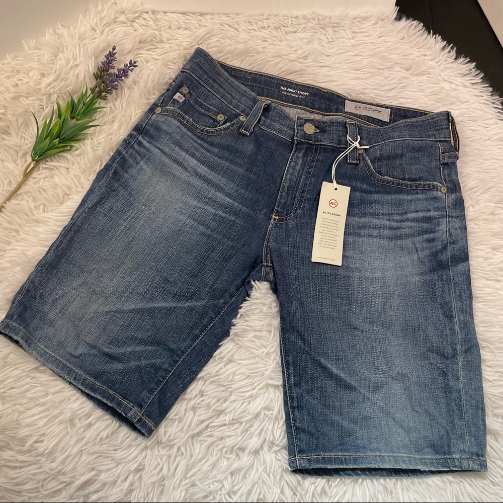 AG-ED Denim Bermuda Shorts - Relaxed Skinny Short - Size 27 - New